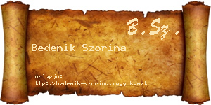 Bedenik Szorina névjegykártya